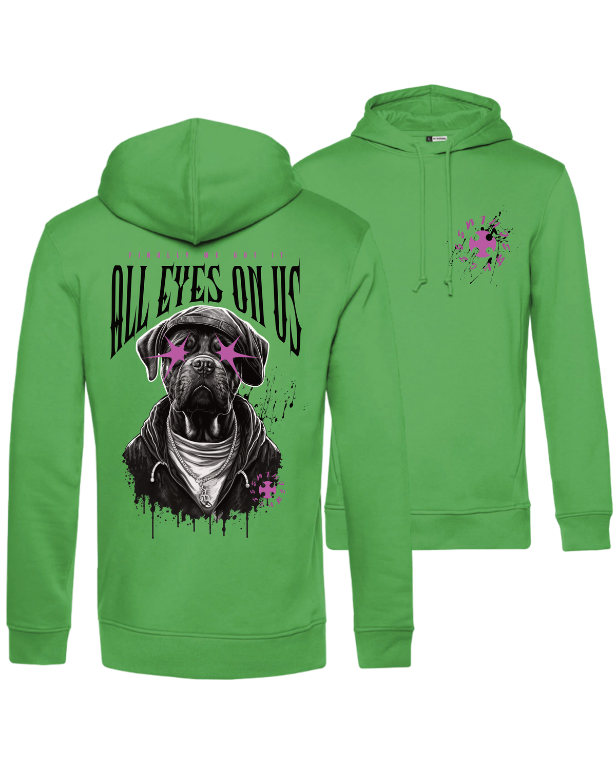 #24 "DOG EYES ON US" - BIO Hoodie - WU33B