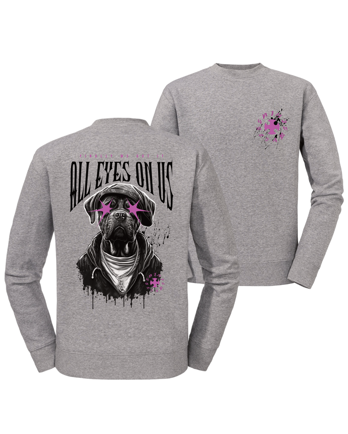 #24 "DOG EYES ON US" - PREMIUM Sweat - R-262M-0