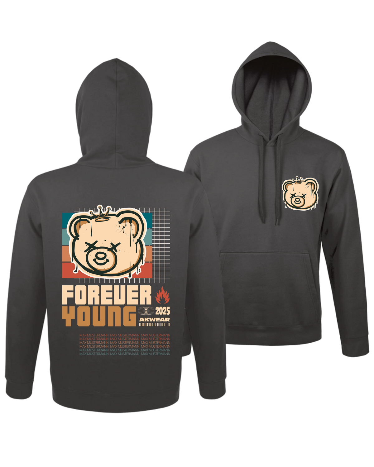 #15 "FOREVER YOUNG" - BASIC Hoodie -  47101