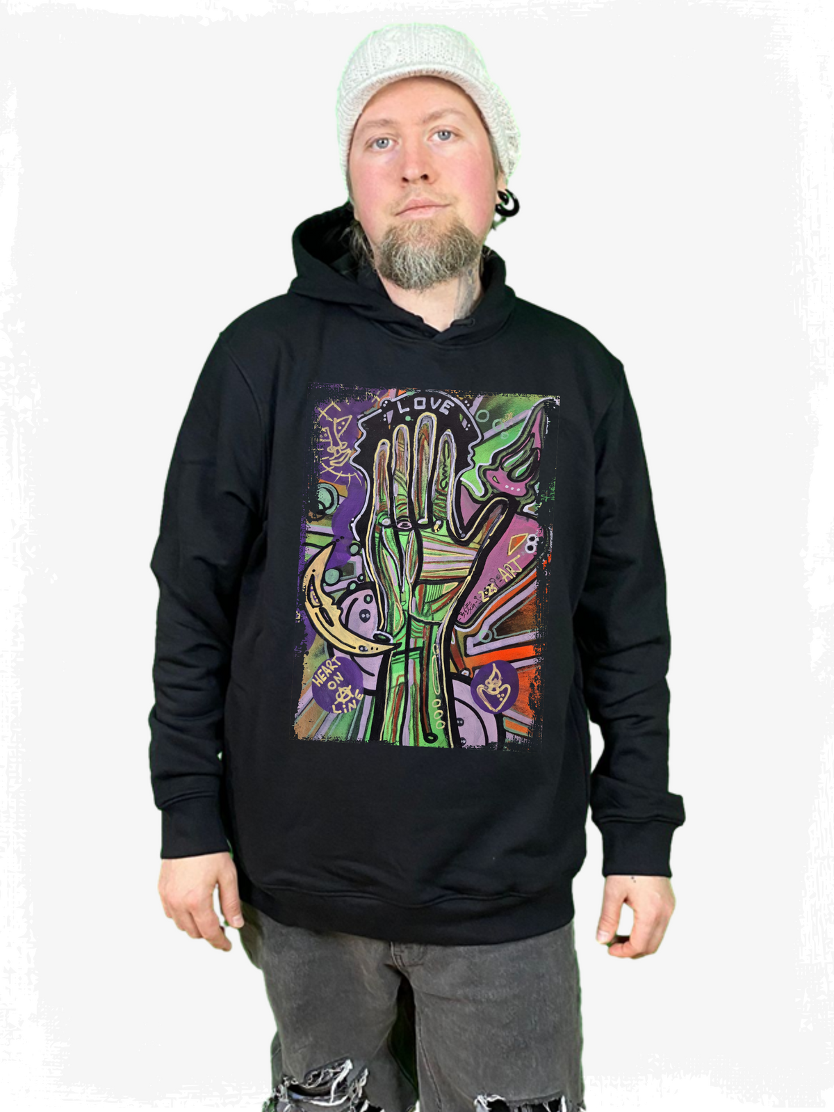 HEART ON A LINE - BIO HOODIE