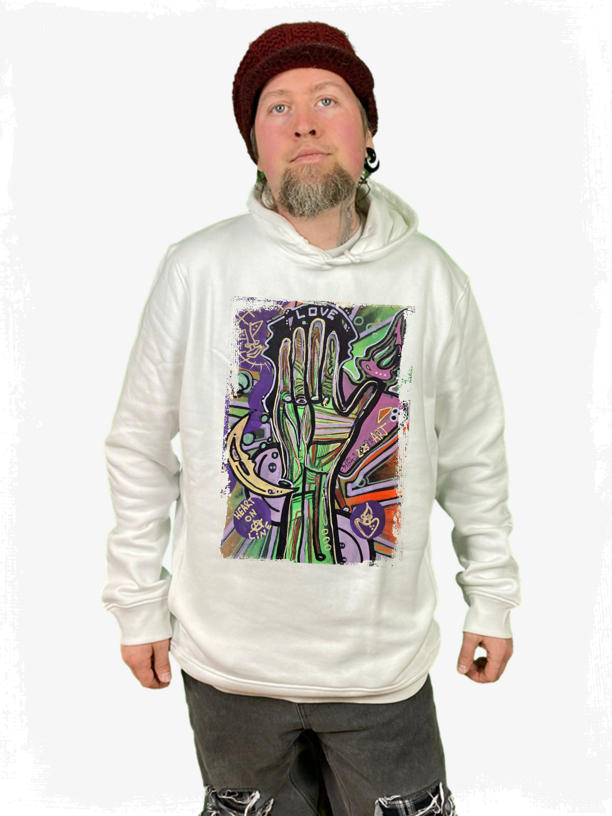 HEART ON A LINE - BIO HOODIE